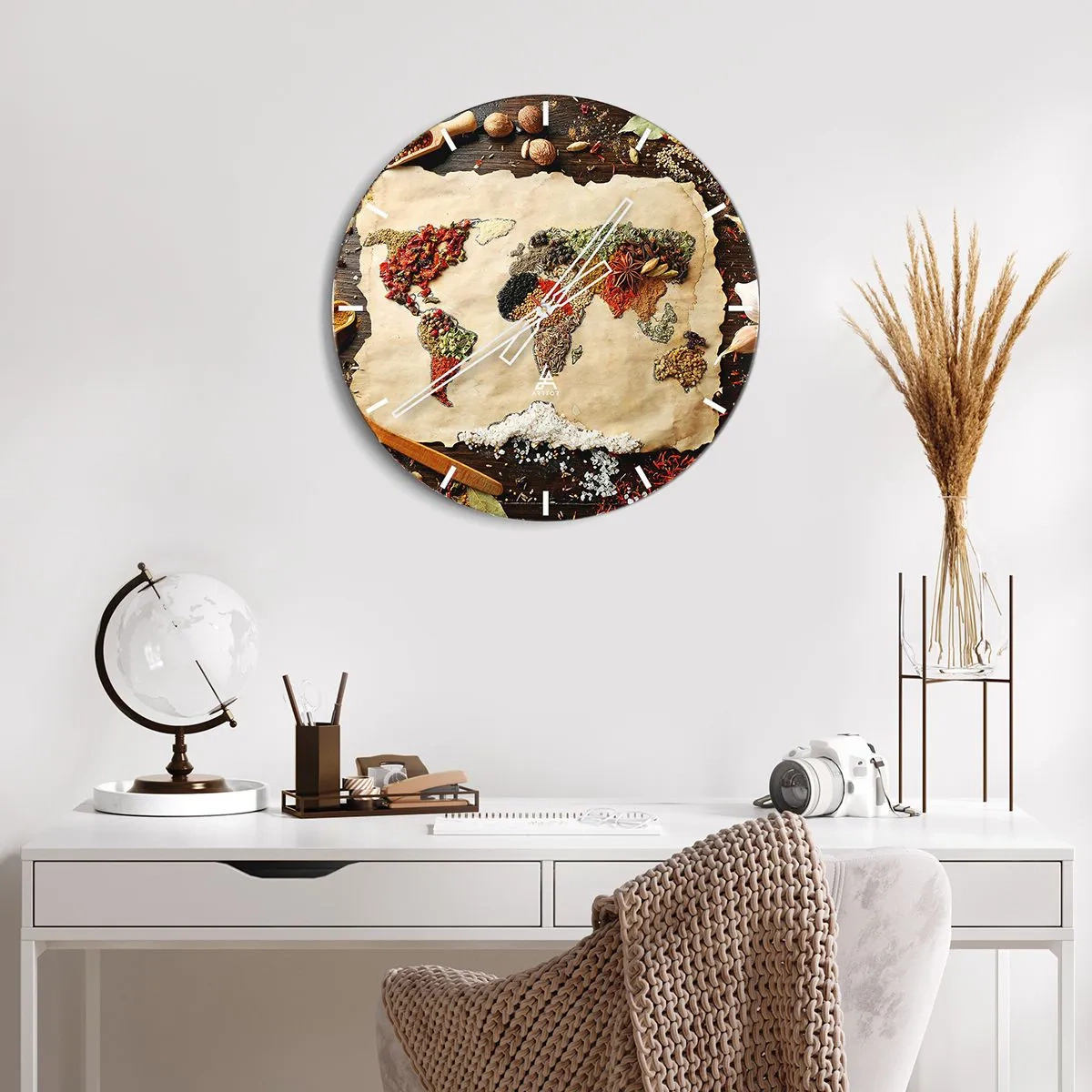 Wall clock - Clock on glass - All Flavours of the World - 30x30 cm