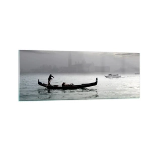 Glass picture - Fairytale City from Water and Fog - 140x50 cm