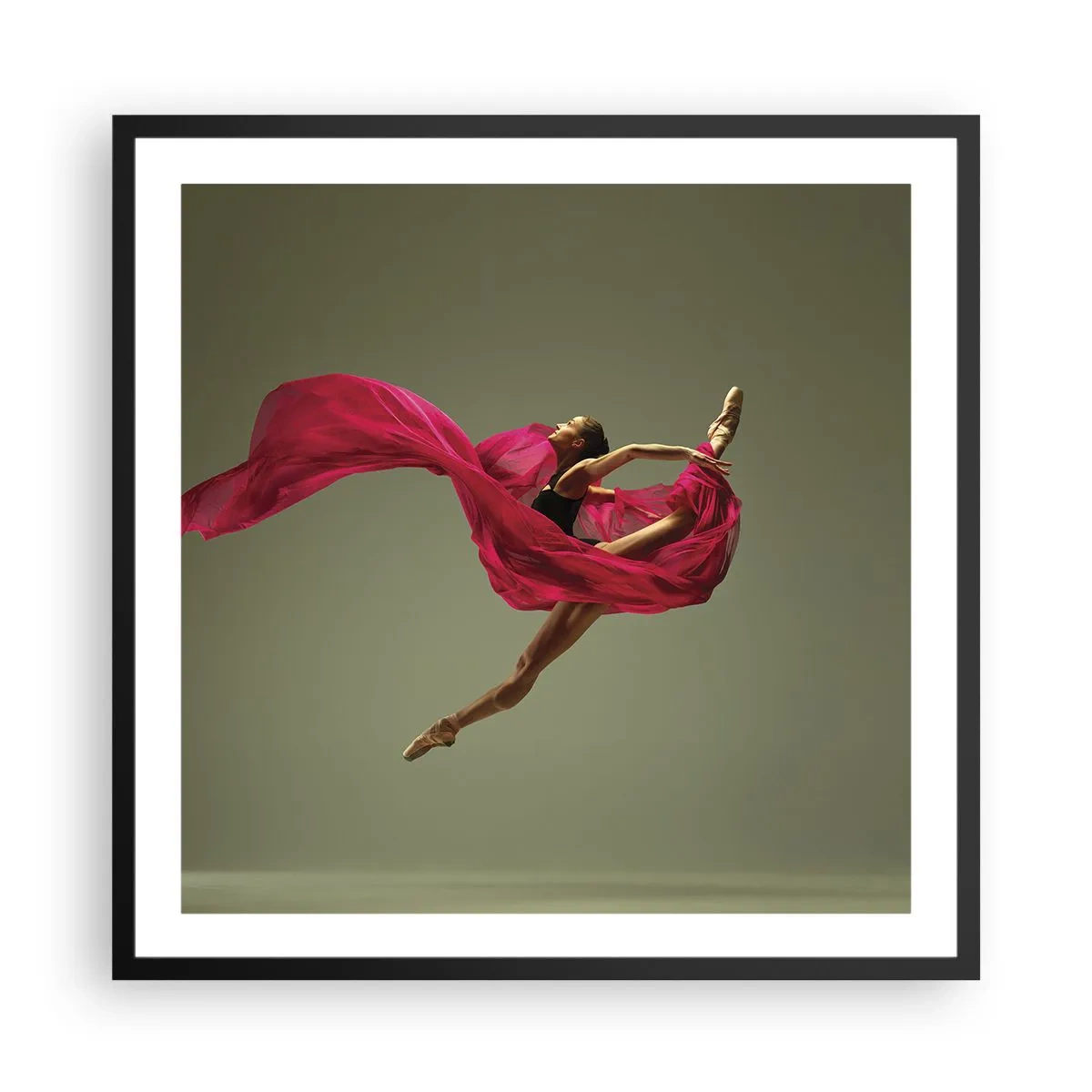 Poster in black frame - Dancing Flame - 60x60 cm