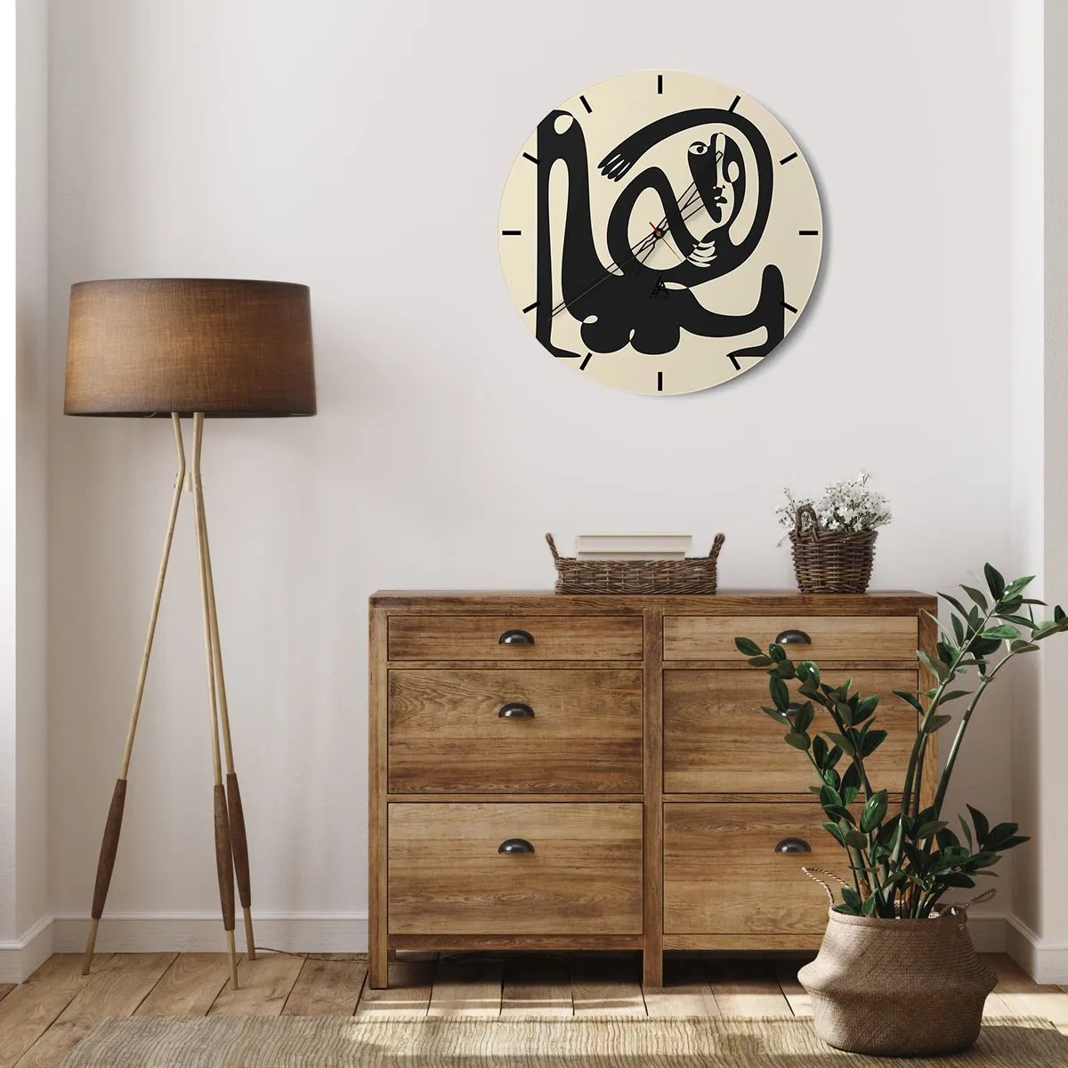 Wall clock - Clock on glass - Almost Picasso - 40x40 cm