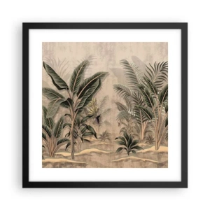 Poster in black frame - Engraving in Colonial Style - 40x40 cm