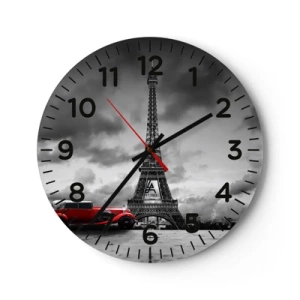 Wall clock - Clock on glass - Not So Long Ago in Paris - 40x40 cm