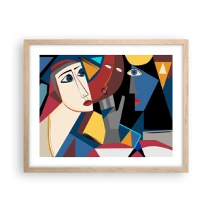 Poster in light oak frame - Conversation of Cubists - 50x40 cm