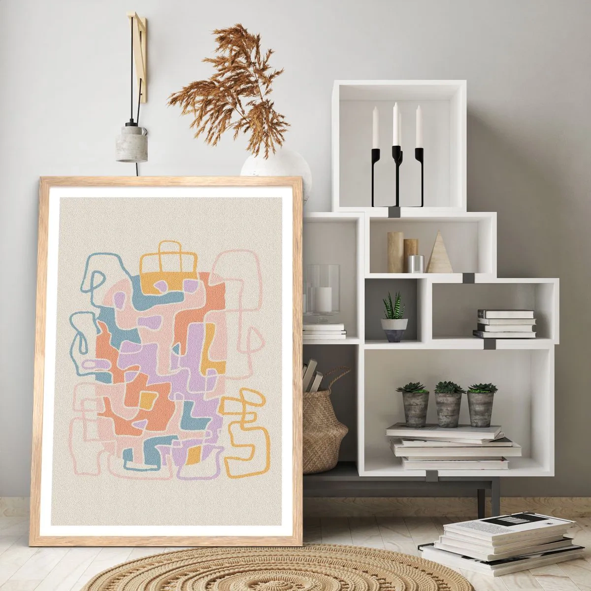 Poster in light oak frame - Maze - Joyful Adventure - 61x91 cm