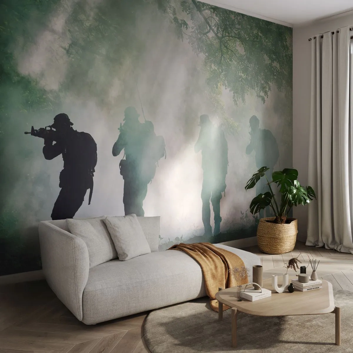 Photo Wallpaper Standard Eco - One for All.. - Soldier, Weapon, Rifle - 300x210 cm