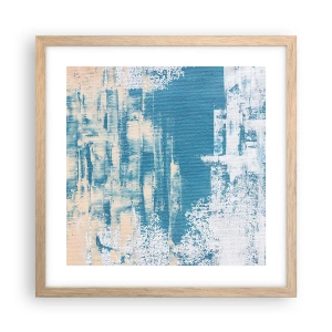 Poster in light oak frame - Through an Icicle - 40x40 cm