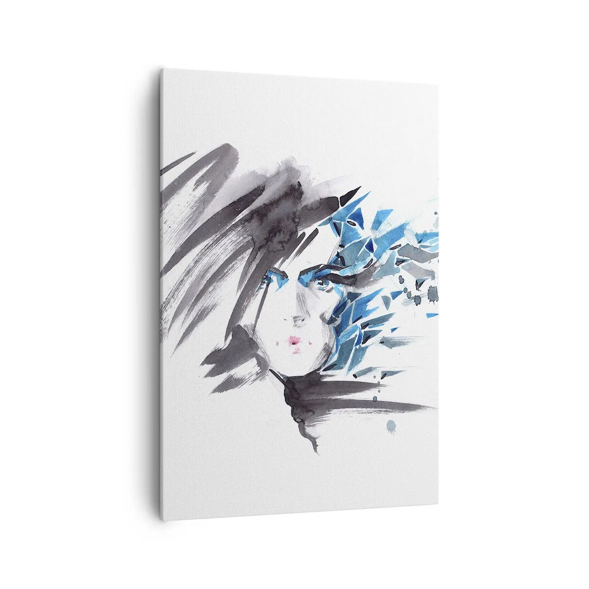 Canvas picture - Sensual Portrait in Grey and Blue - 70x100 cm