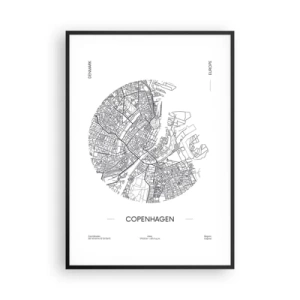 Poster in black frame - Anatomy of Copenhagen - 70x100 cm