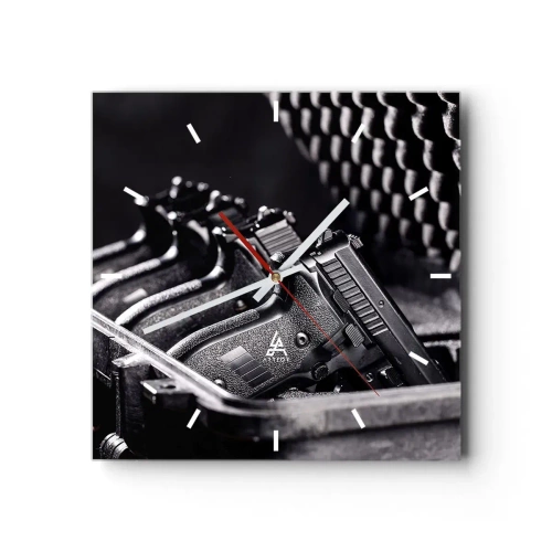 Wall clock - Clock on glass - Male Sport - 30x30 cm