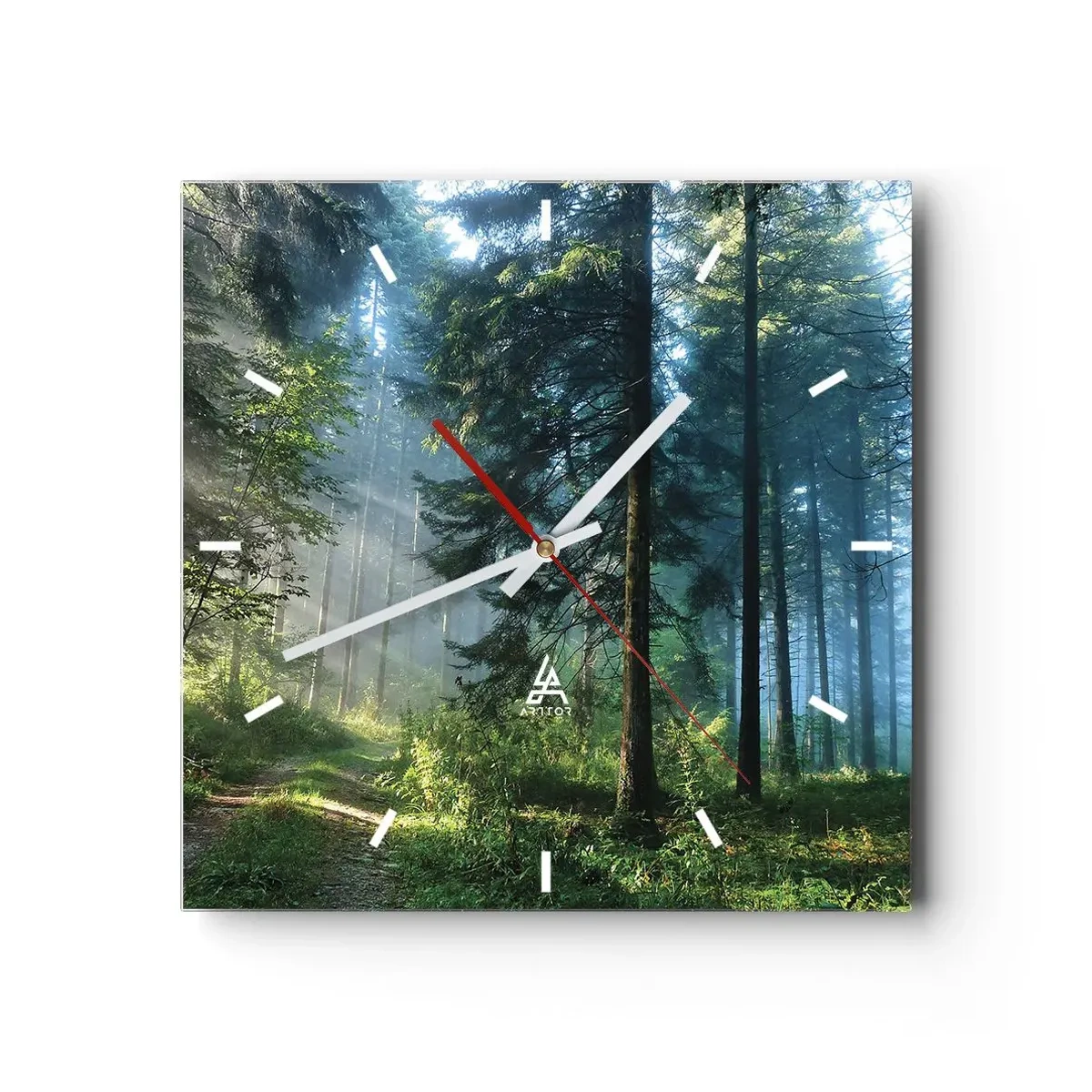 Wall clock - Clock on glass - Radiant at Dawn - 30x30 cm