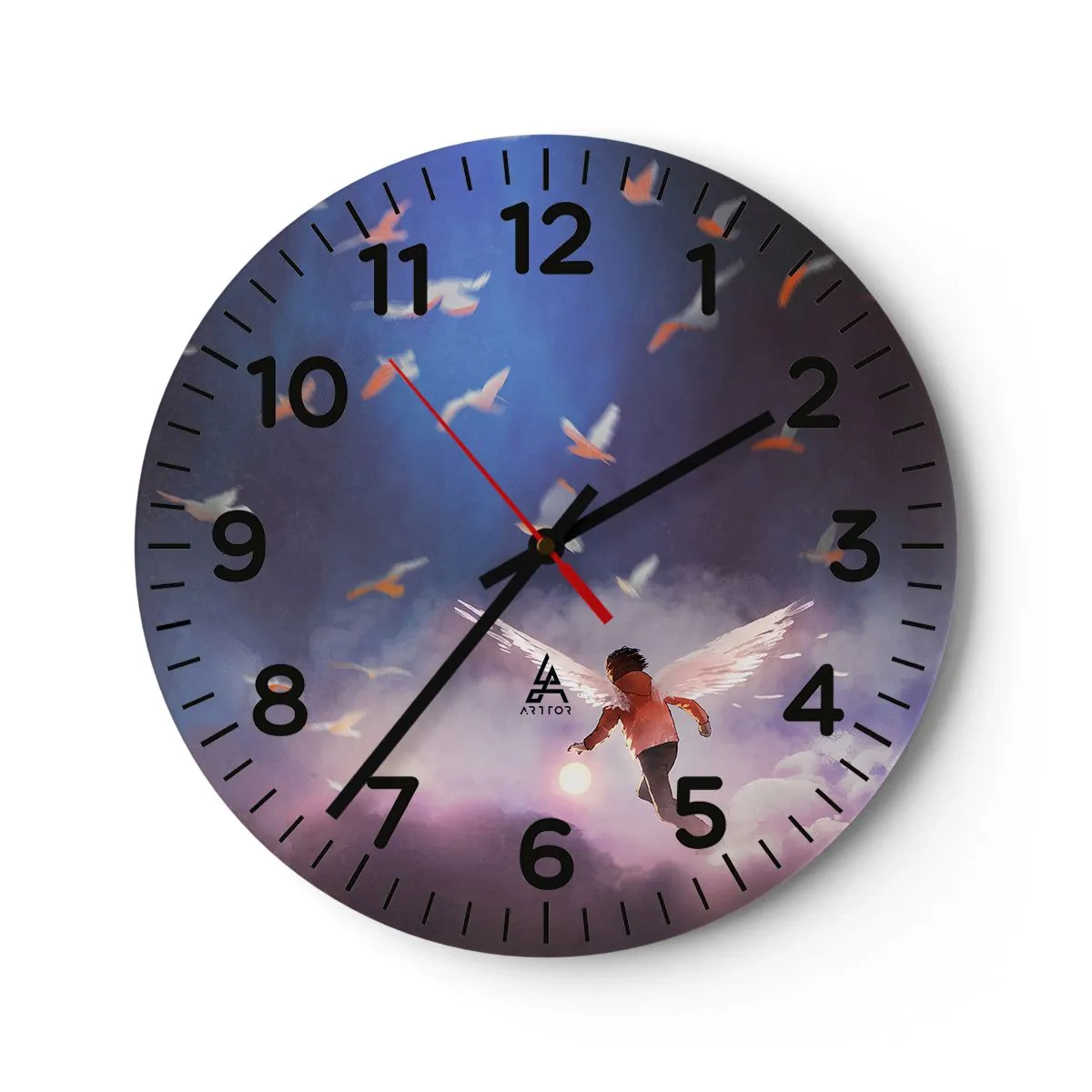 Wall clock - Clock on glass - You Need to Have Imagination and Courage - 40x40 cm