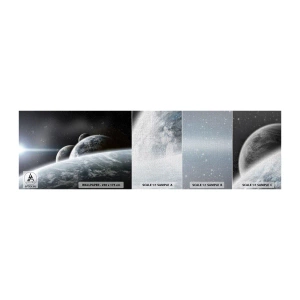 Photo Wallpaper Sample Premium Canvas - Space Music of Spheres - Astronomy, Cosmos, Galaxy - 100x30 cm