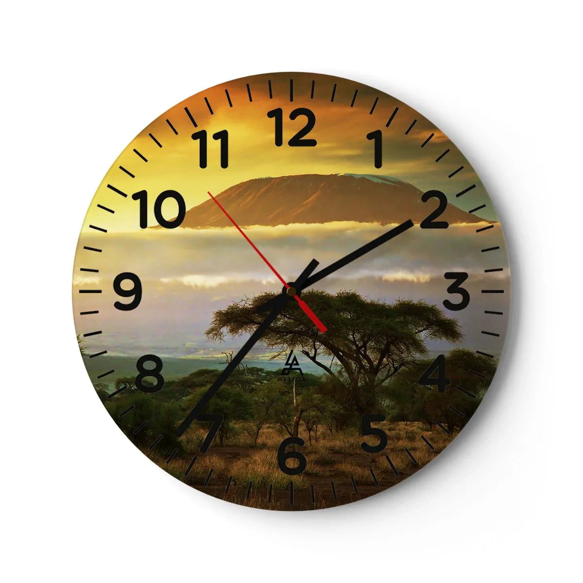 Wall clock - Clock on glass - Traveller's Dream - 30x30 cm