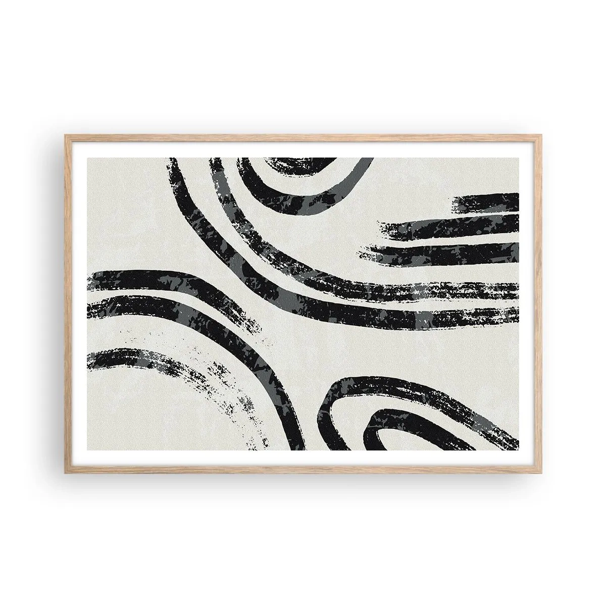 Poster in light oak frame - Stopped Half Way - 100x70 cm