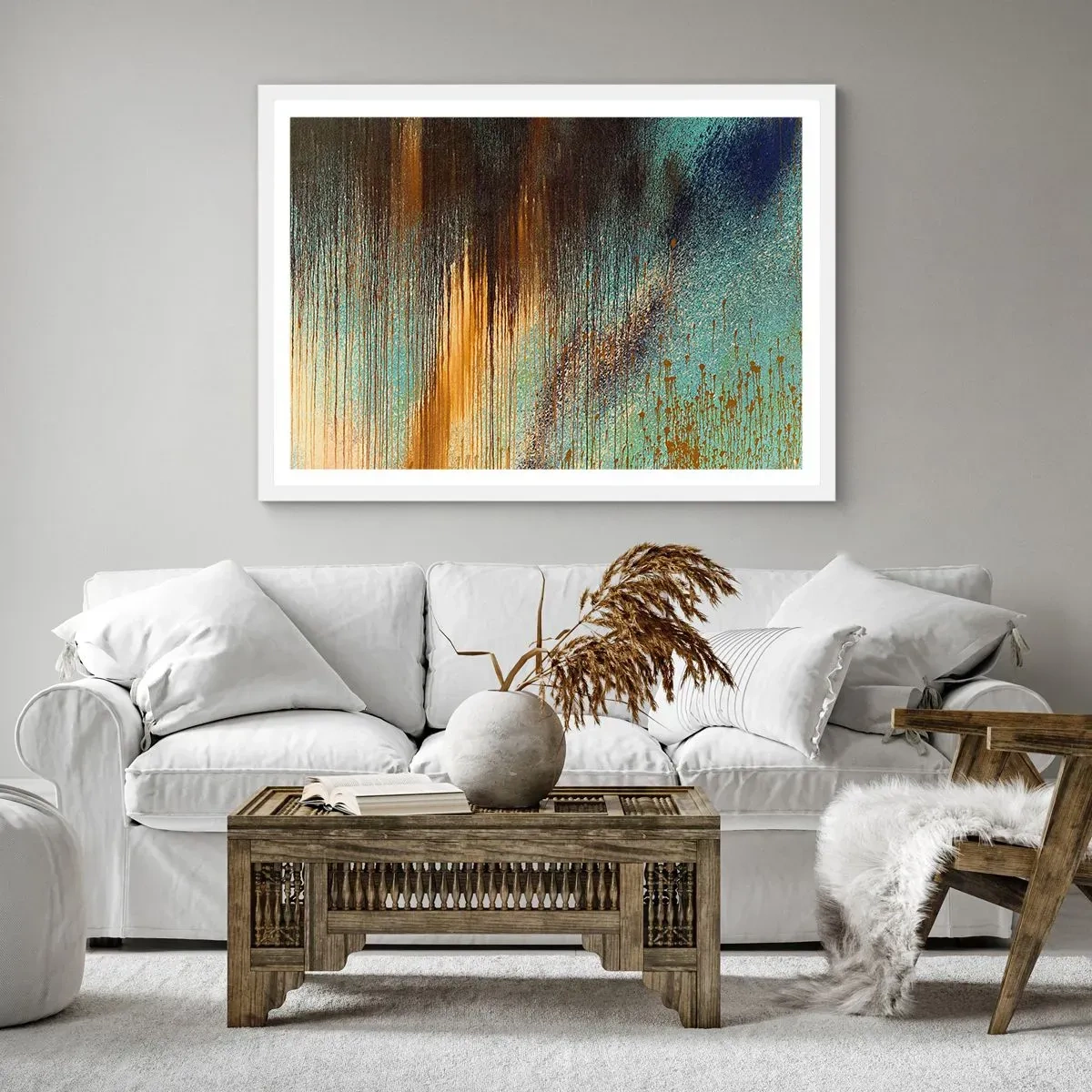 Poster in white frmae - Non-accidental Colourful Composition - 40x30 cm