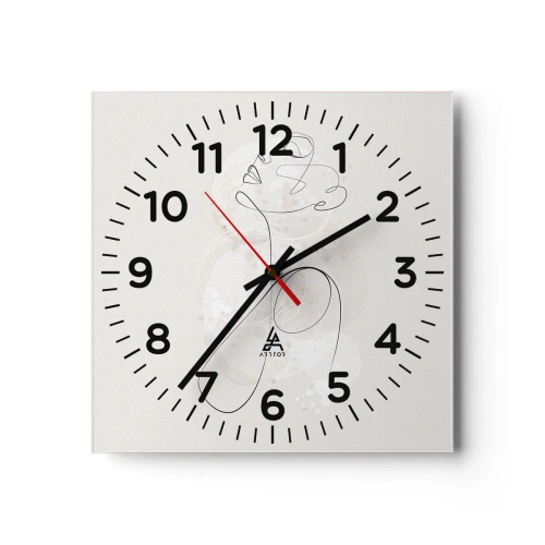 Wall clock - Clock on glass - Spiral of Beauty - 30x30 cm