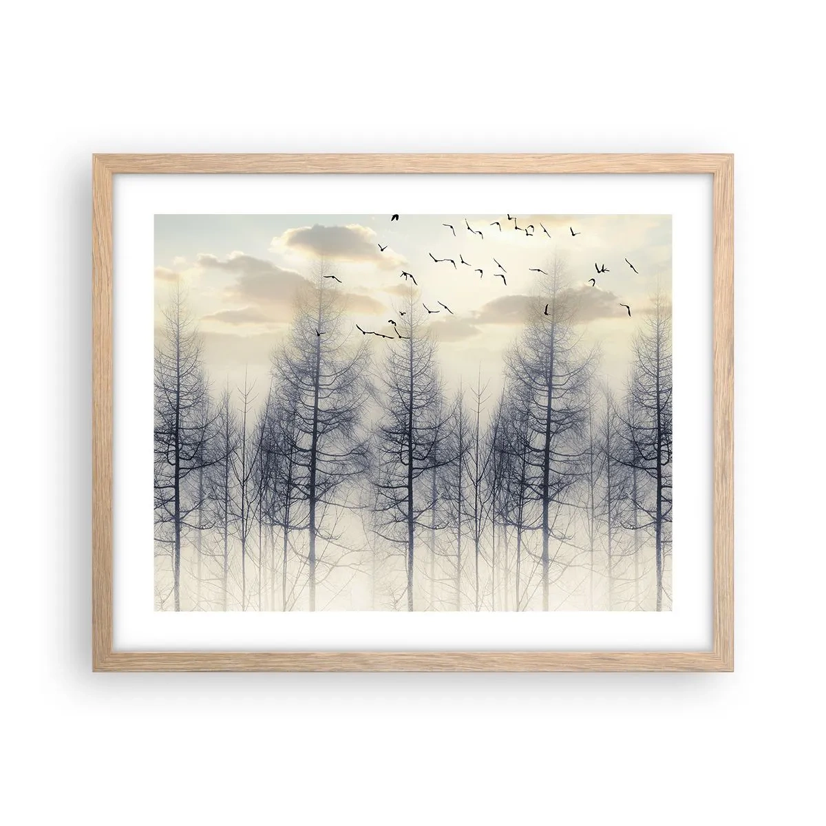 Poster in light oak frame - Spirits of the Forest - 50x40 cm