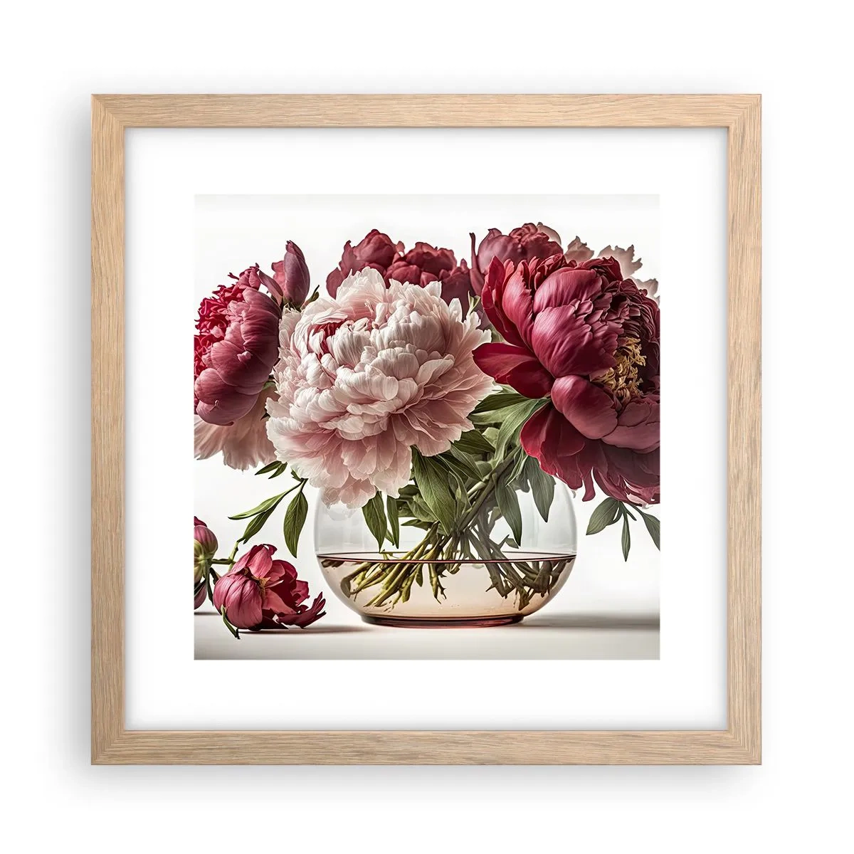 Poster in light oak frame - In Full Bloom of Beauty - 30x30 cm