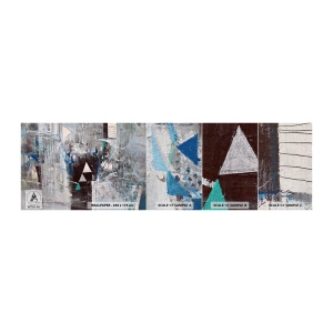 Photo Wallpaper Sample Premium Canvas - Superior Order of Triangles - Abstraction, Piece, Modern Pattern - 100x30 cm