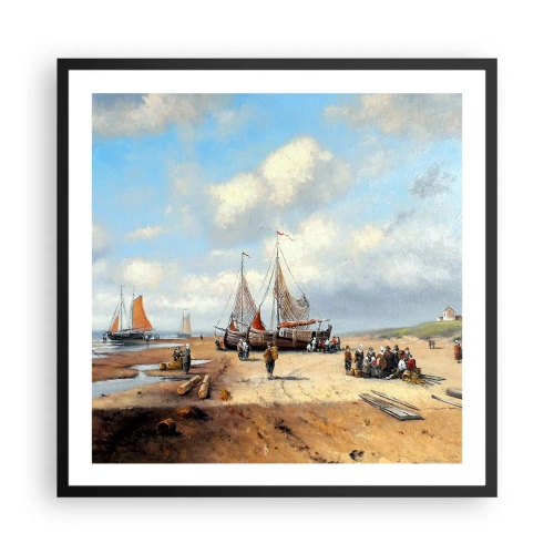 Poster in black frame - After a Successful Catch - 60x60 cm