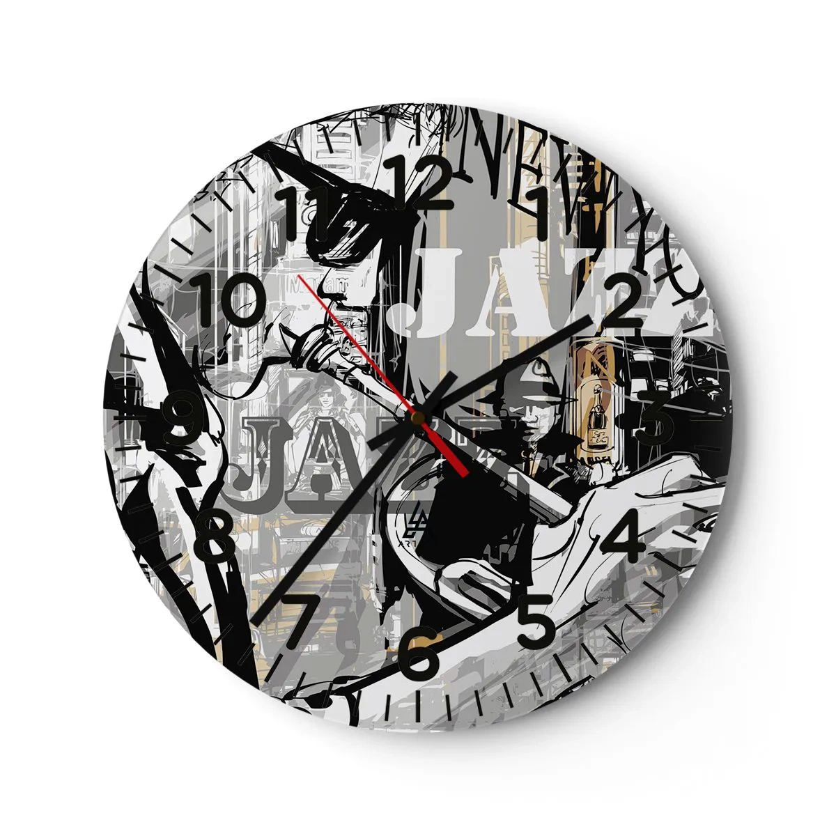 Wall clock - Clock on glass - In the Rhythm of New York - 30x30 cm