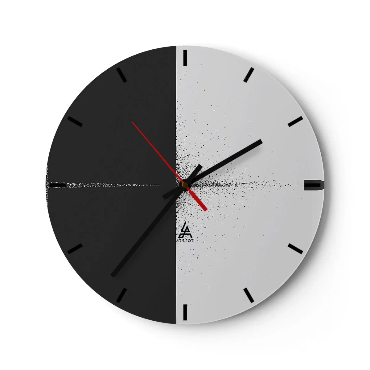 Wall clock - Clock on glass - Straight to the Point - 40x40 cm