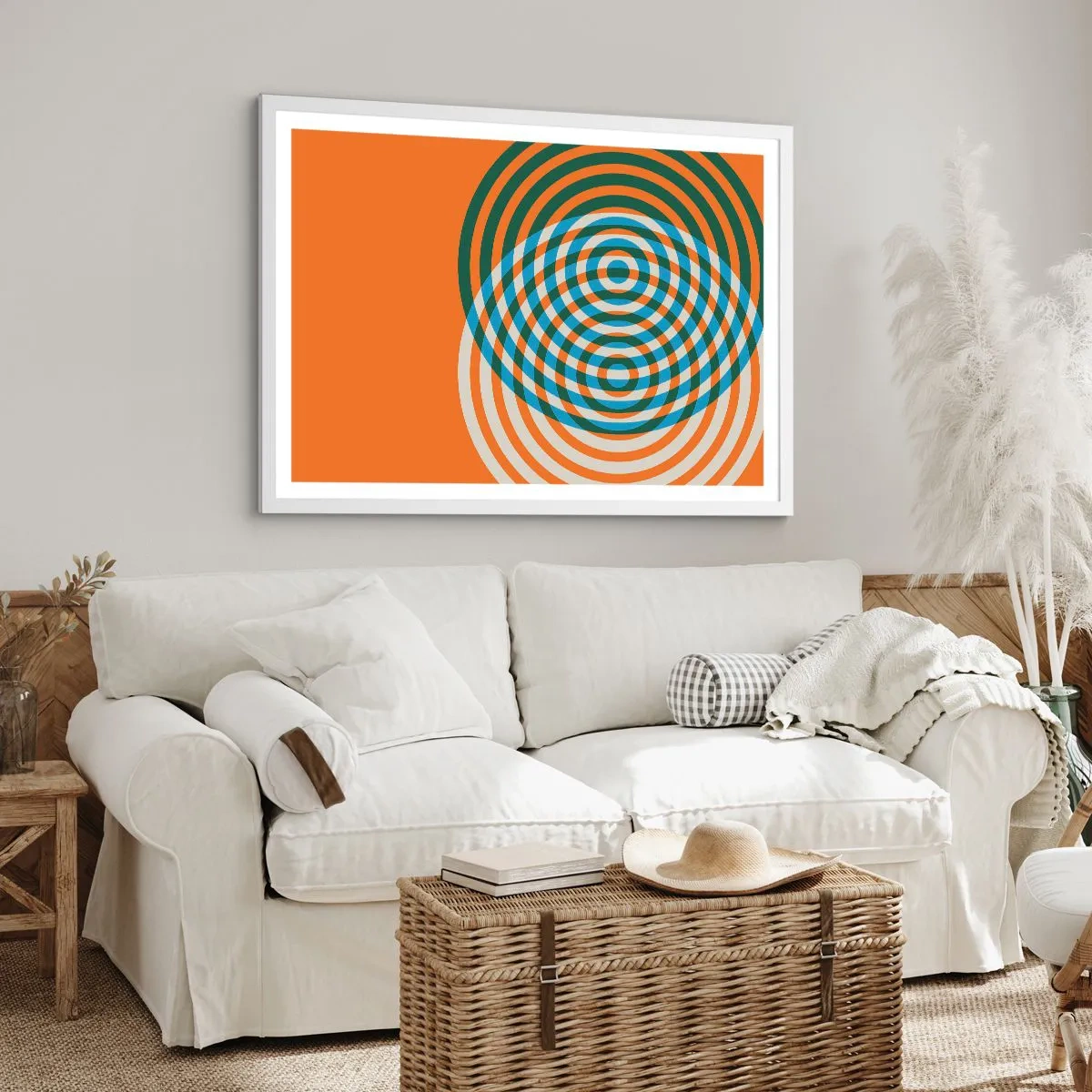 Poster in white frmae - Abstract Variation on a Circle - 70x50 cm