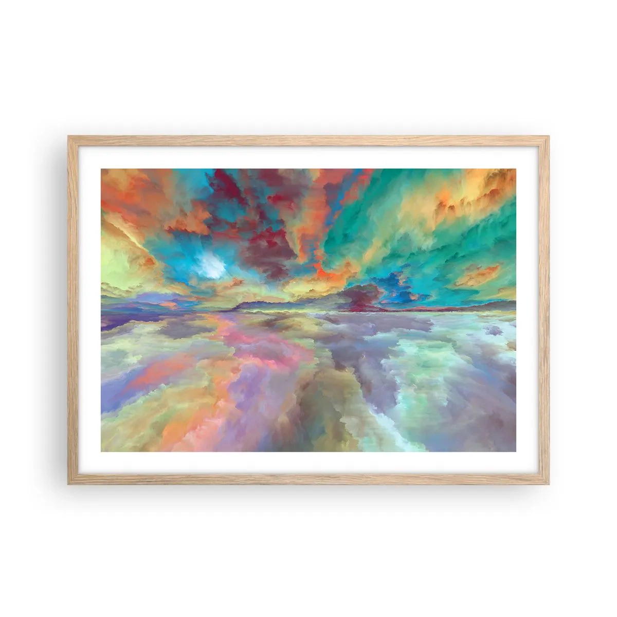 Poster in light oak frame - Two Skies - 70x50 cm