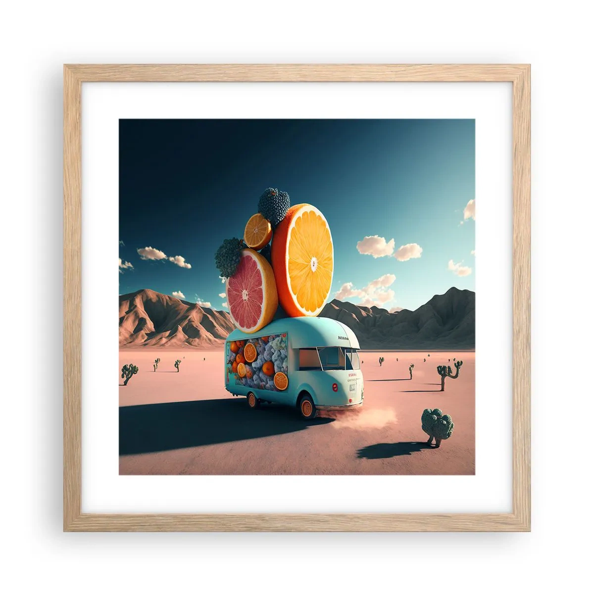 Poster in light oak frame - Taste of Holidays - 40x40 cm