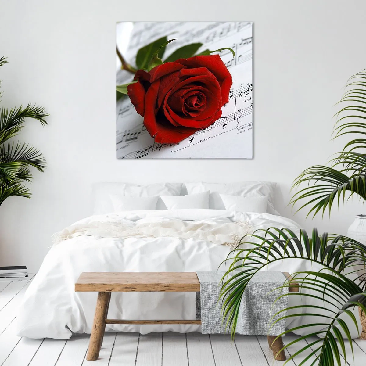 Canvas picture - Music of Feelings in Scarlet - 40x40 cm