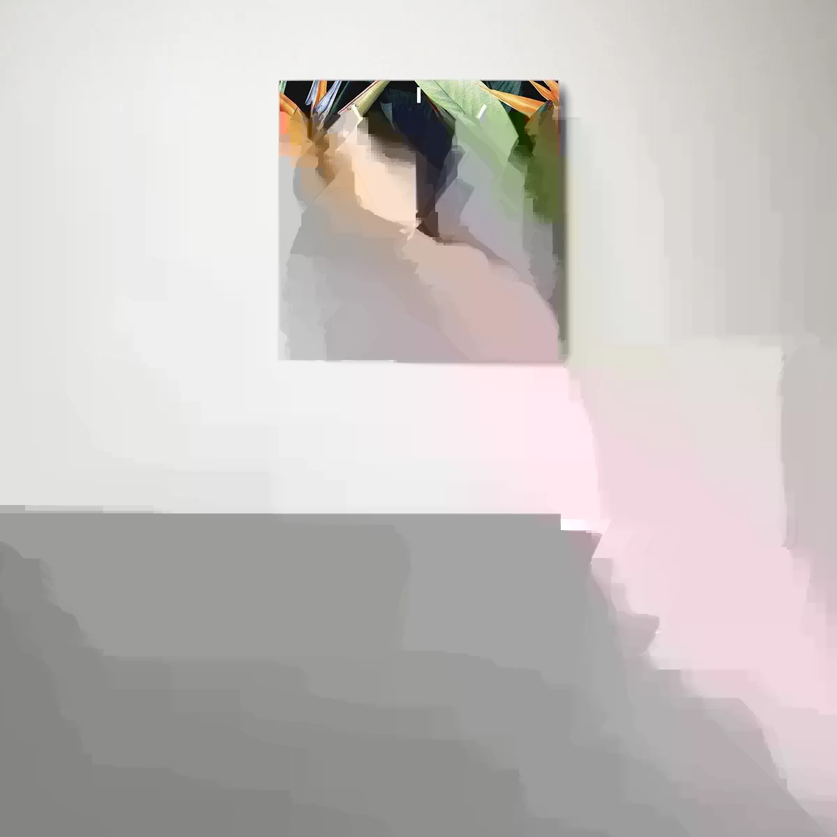 Wall clock - Clock on glass - Flaming Flowers of the Tropics - 30x30 cm