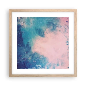 Poster in light oak frame - Blue Hug - 40x40 cm