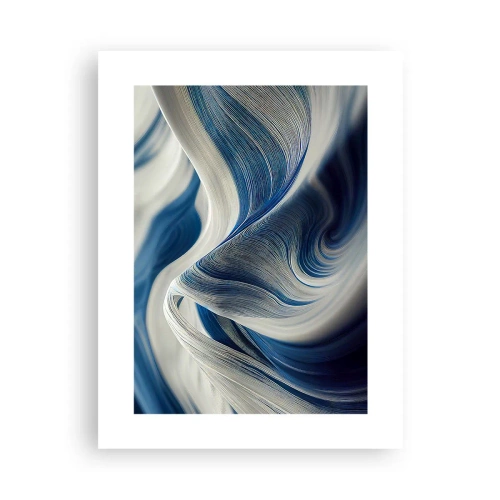Poster - Fluidity of Blue and White - 30x40 cm