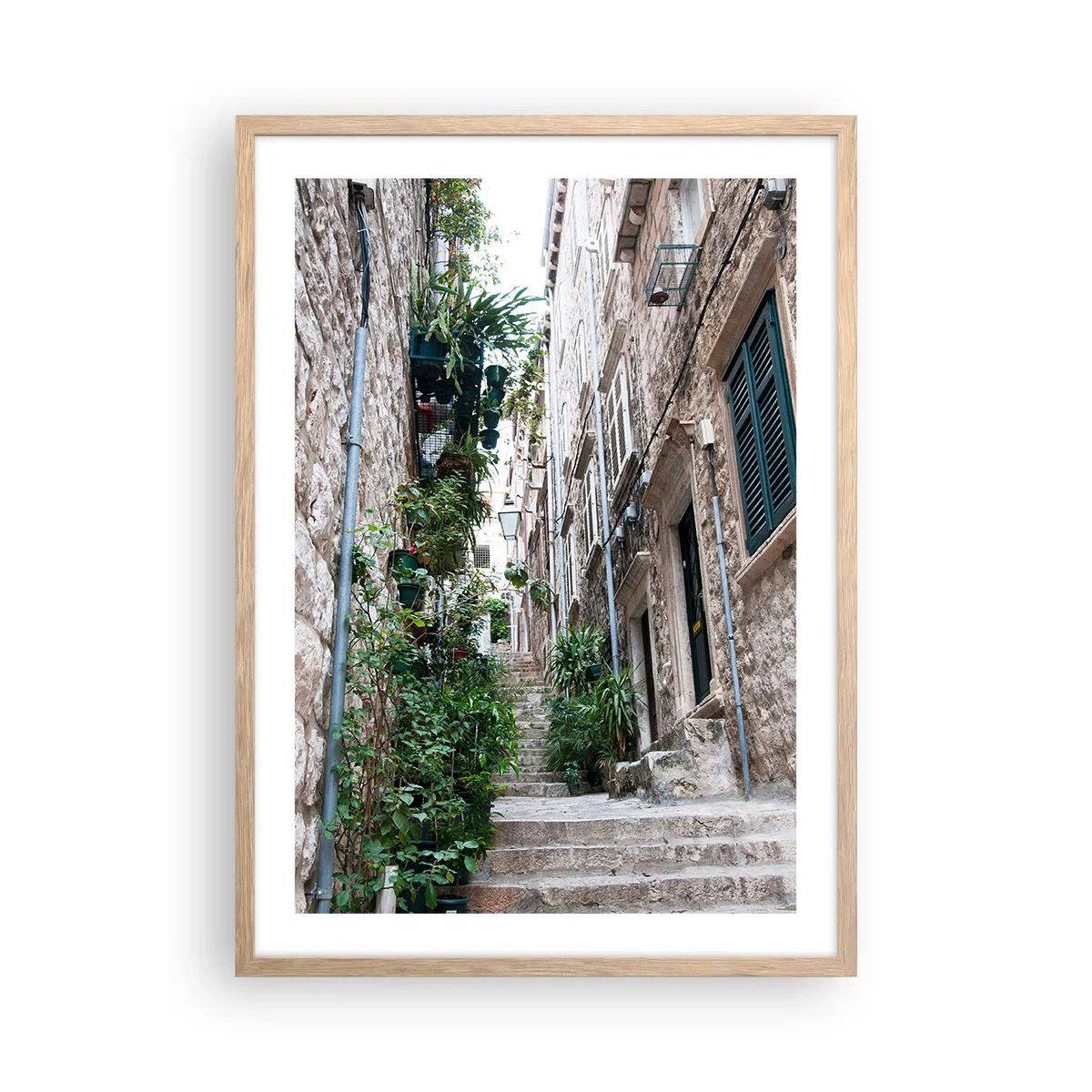 Poster in light oak frame - Charm of Old Town - 50x70 cm
