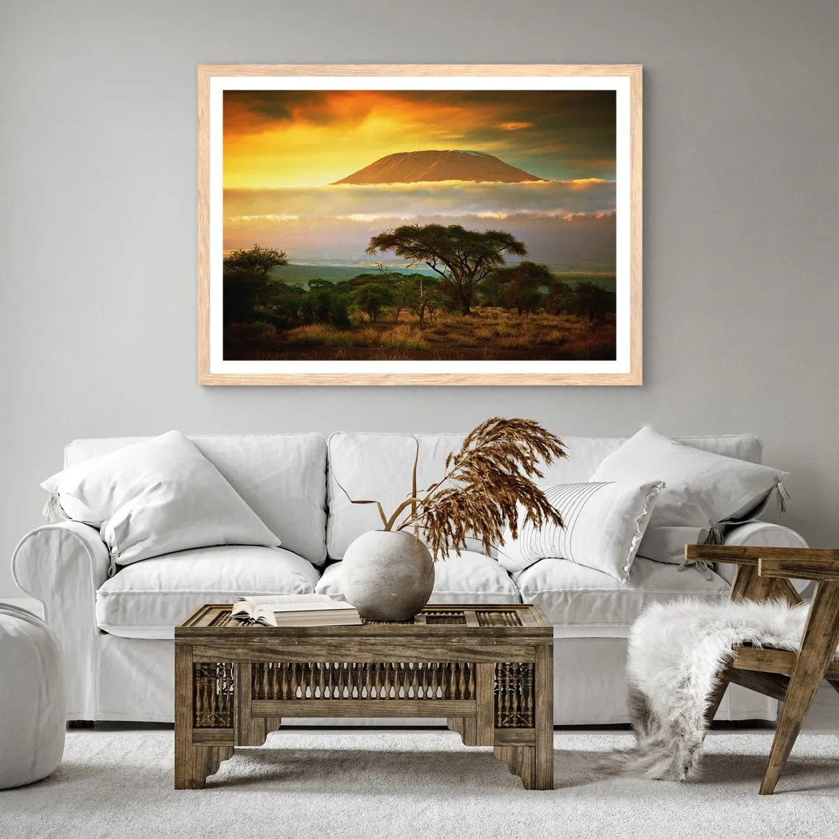 Poster in light oak frame - Traveller's Dream - 100x70 cm