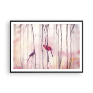 Poster in black frame - Tale of a Pink Forest - 100x70 cm