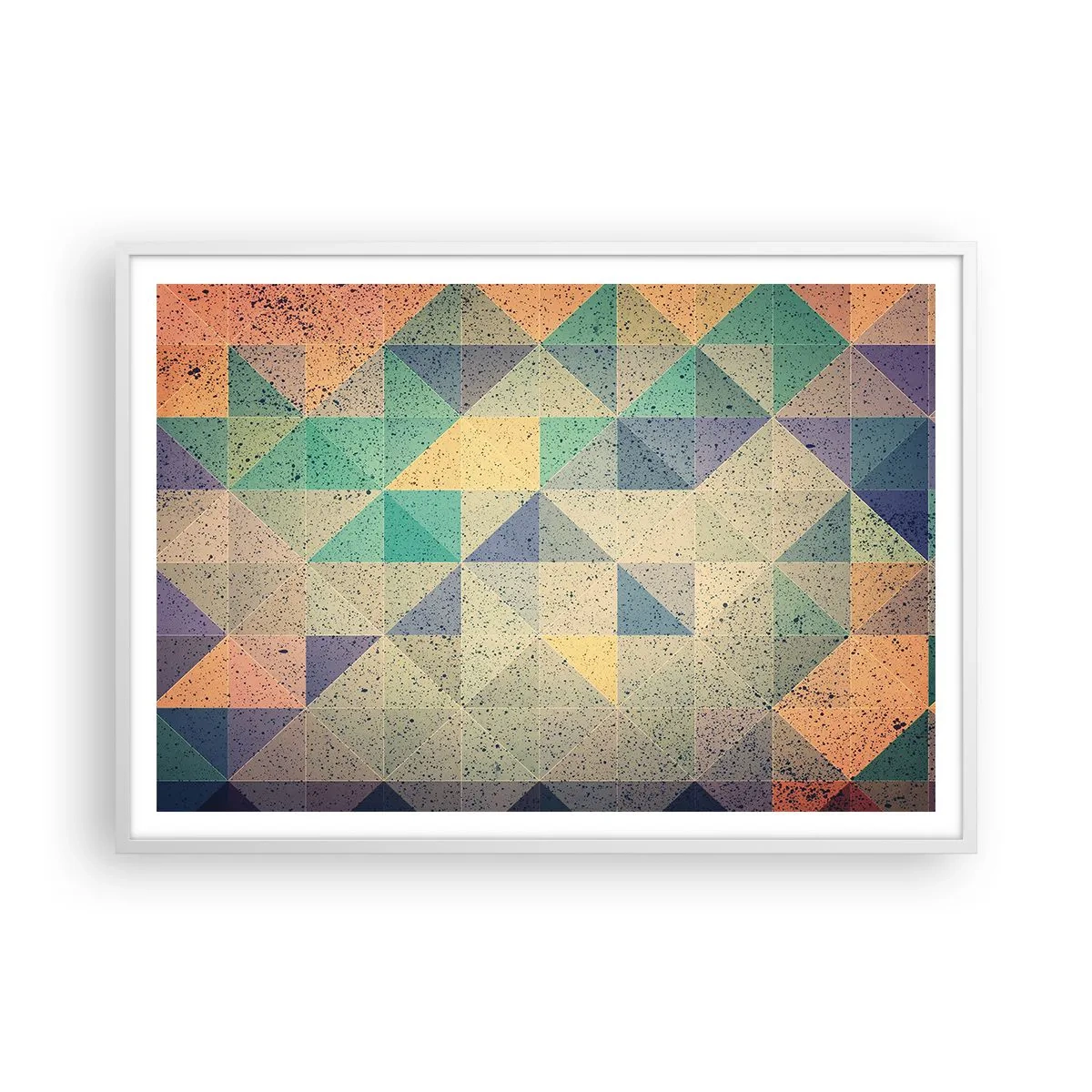 Poster in white frmae - The Republic of Triangles - 100x70 cm