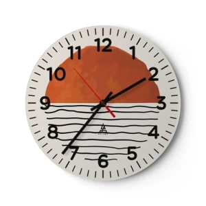 Wall clock - Clock on glass - In Japanese Style - 40x40 cm