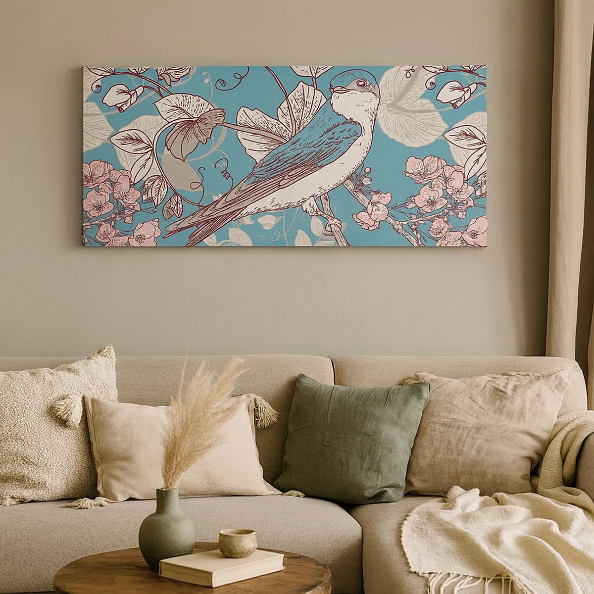 Canvas picture - In the Whitewood Chirps and Silvery - 100x40 cm