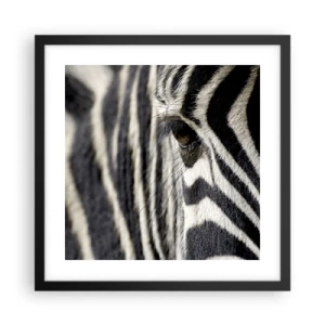 Poster in black frame - Striped Portrait - 40x40 cm