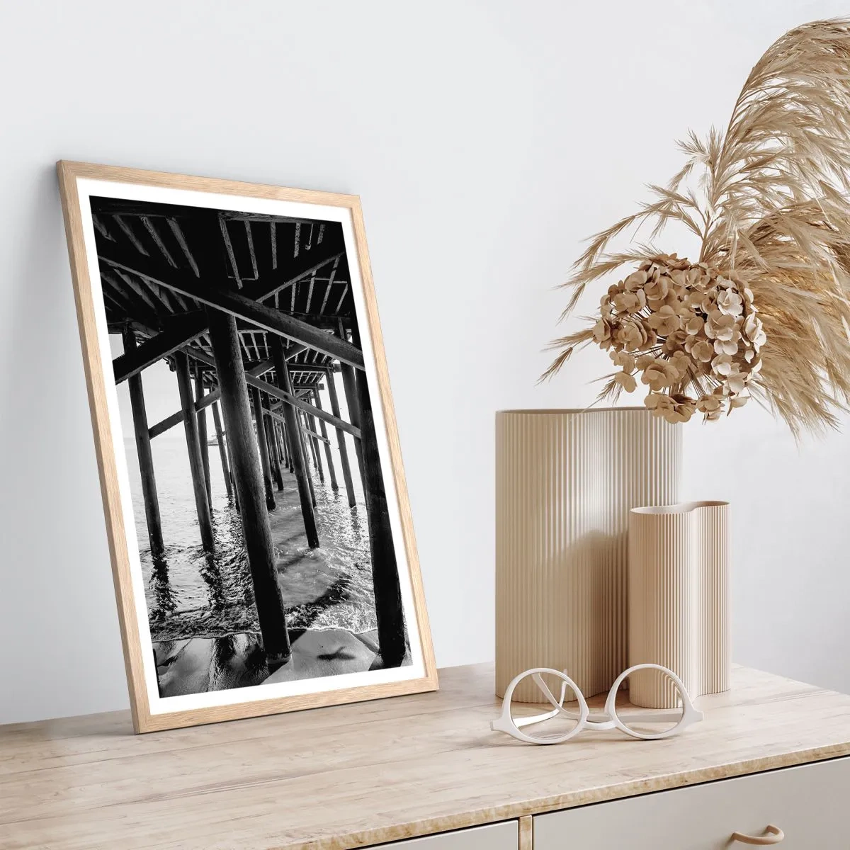 Poster in light oak frame - Beach Hideout - 70x100 cm