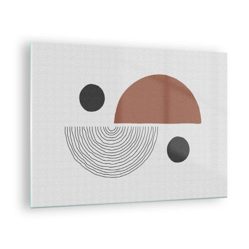 Glass picture - Geometric figures on a light background in an abstract style - 70x50cm - Perfection of a Wheel - Modern wall decoration for the living room and bedroom ARTTOR