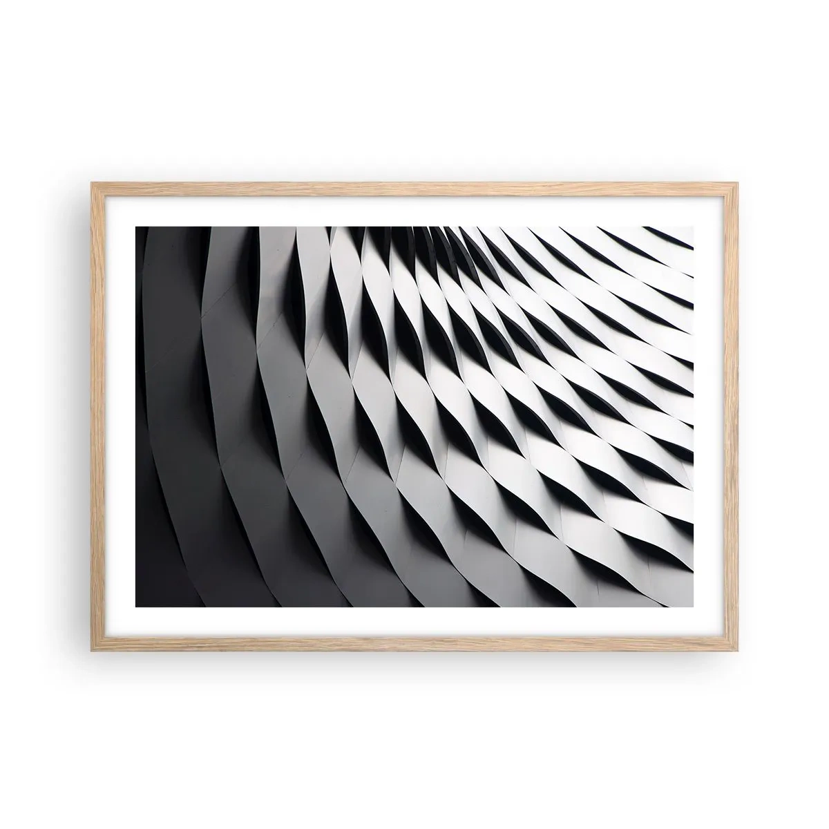Poster in light oak frame - On the Surface of the Wave - 70x50 cm