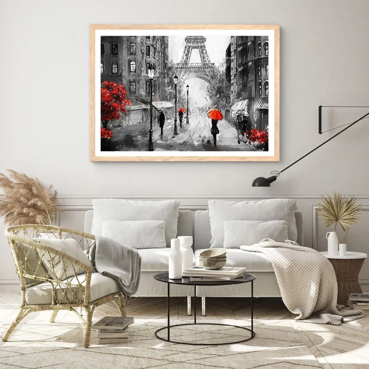 Poster in light oak frame - All Roads Lead to Her - 40x30 cm