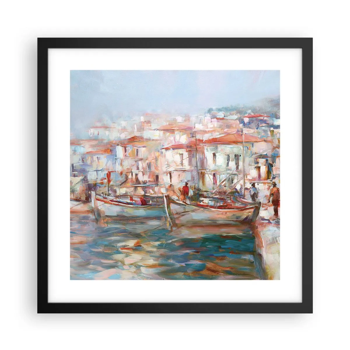 Poster in black frame - Holidays in Pastel - 40x40 cm