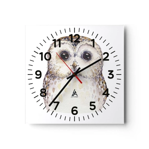 Wall clock - Clock on glass - Look Me in the Eyes - 30x30 cm