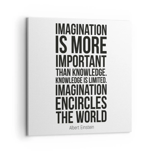 Canvas picture - Einstein about Power of Imagination - 50x50 cm