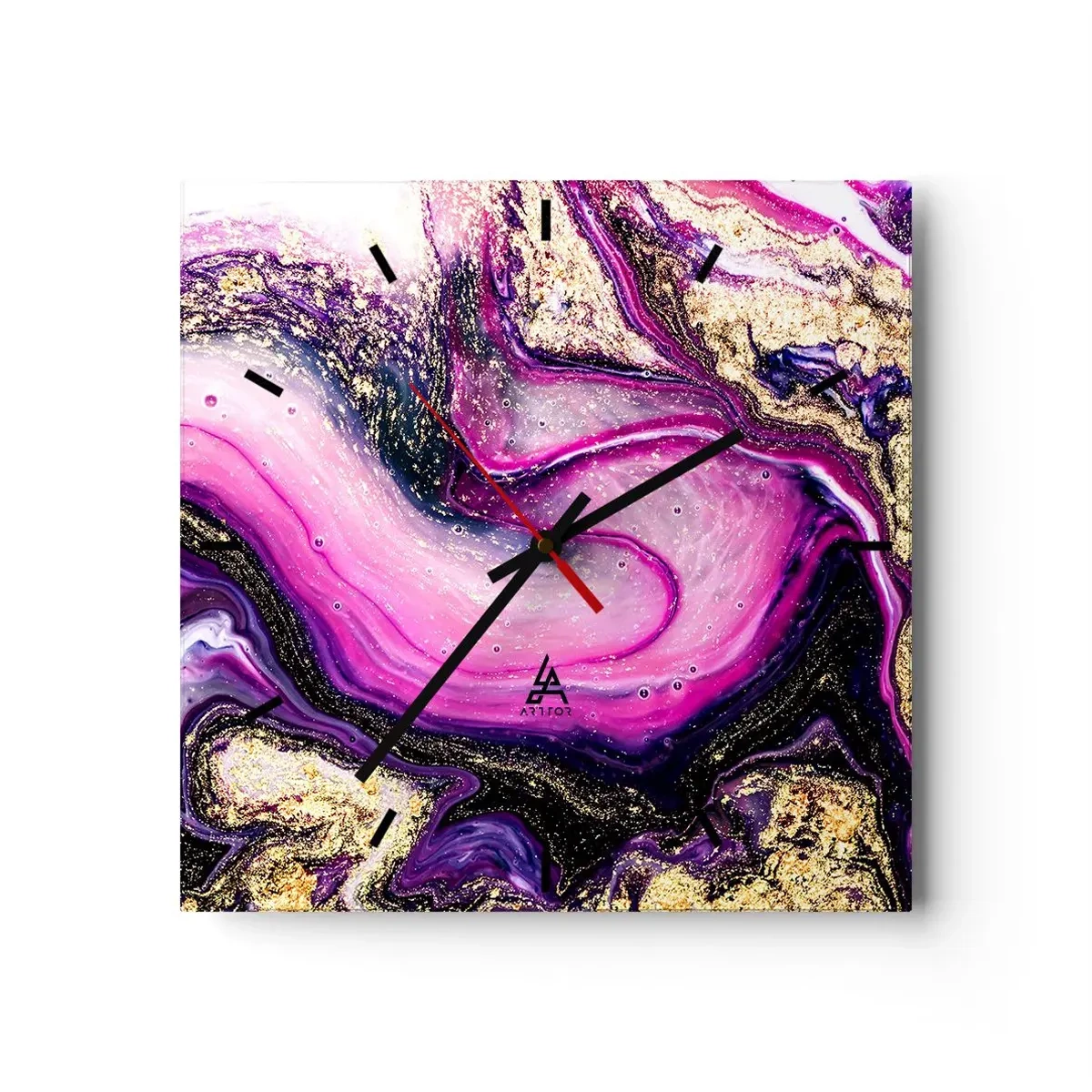 Wall clock - Clock on glass - Behind the Scenes - 30x30 cm