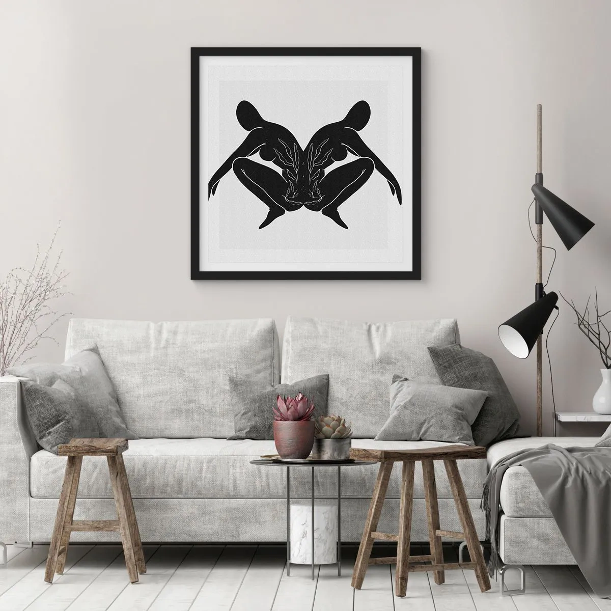 Poster in black frame - Mutual Soul - 40x40 cm