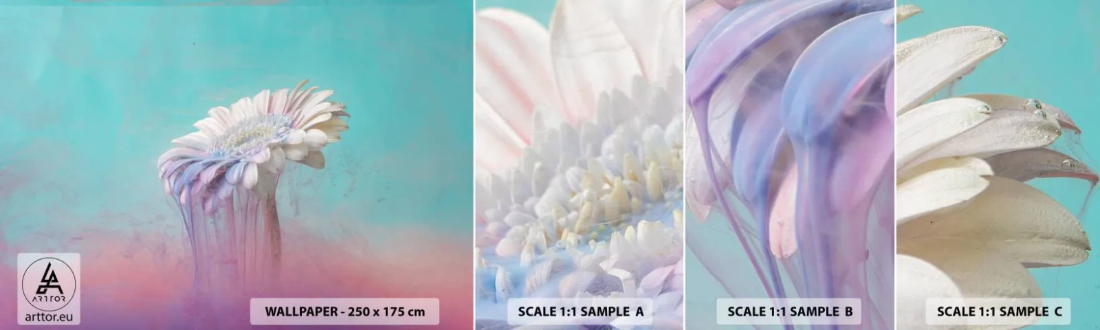 Photo Wallpaper Sample Standard Eco - Afterlife of Flowers - Abstraction, Flower, Piece - 100x30 cm